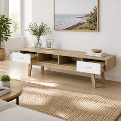 Stylish 180cm Oak White TV Cabinet for Modern Living Rooms
