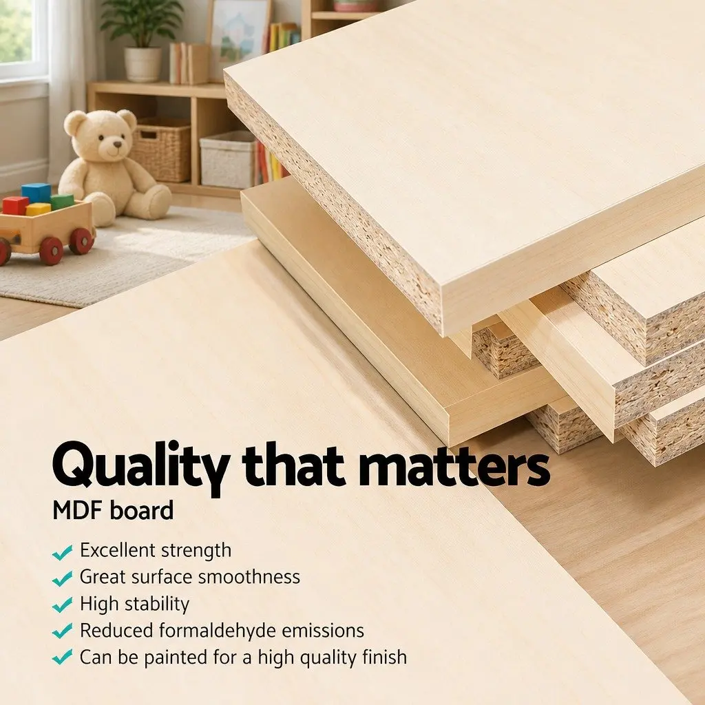 Toy Box Storage Rack Particle Board 4 Tier Walnut