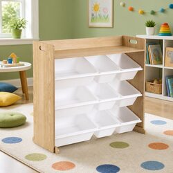 Durable Kids Toy Box Organiser with 9 Bins