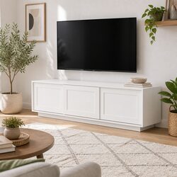 White 160cm TV Entertainment Unit with Modern Storage