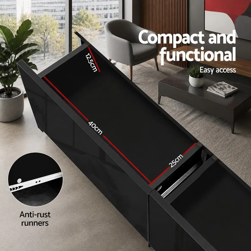 Coffee Table Particle Board 95cm x 60cm x 31cm Black