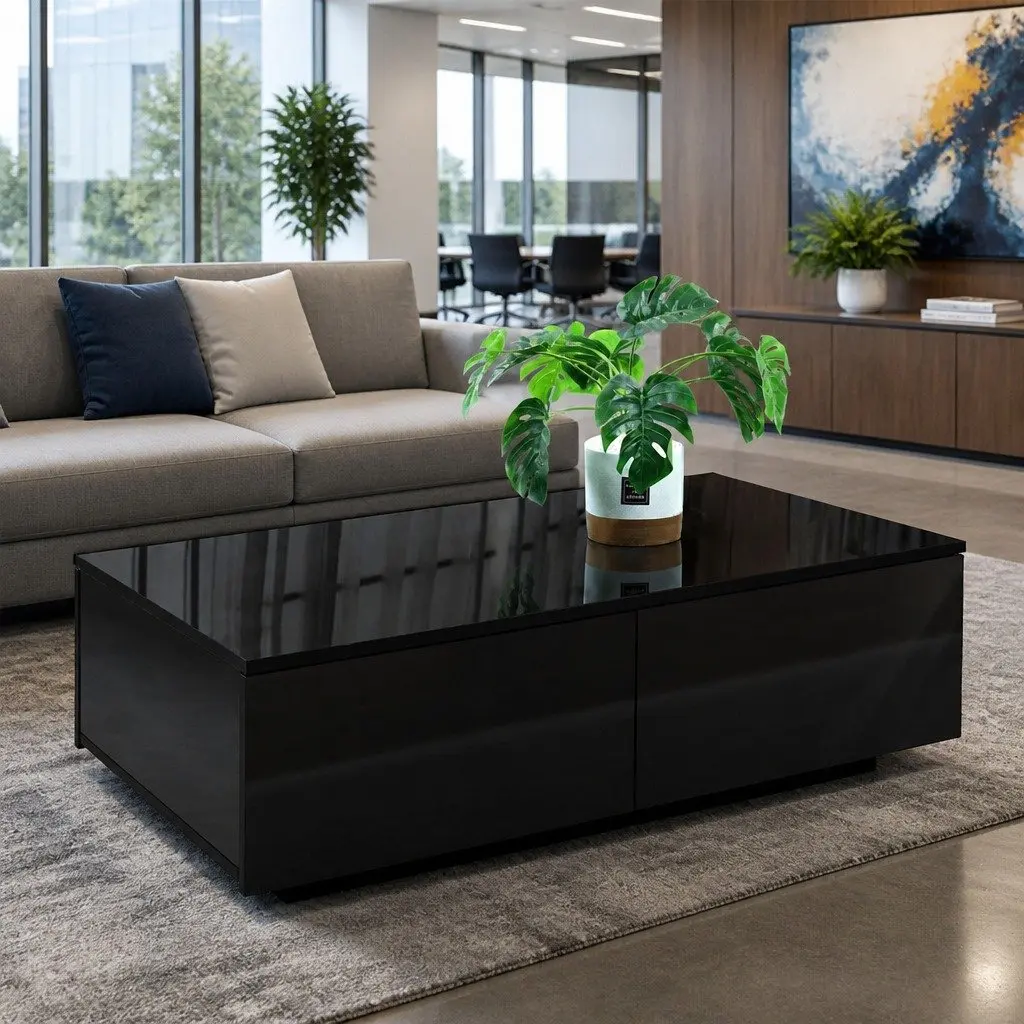 Coffee Table Particle Board 95cm x 60cm x 31cm Black