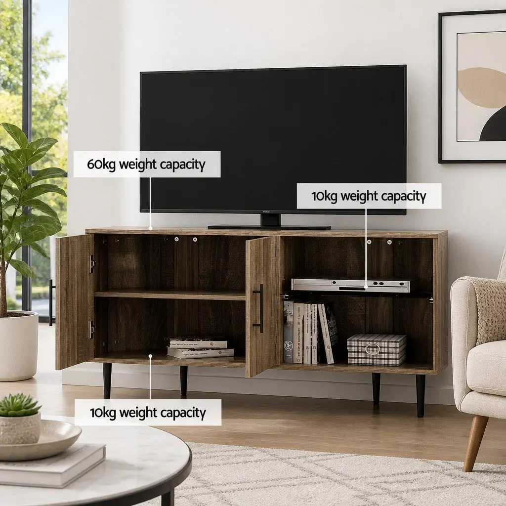 Corner Entertainment Unit Particleboard 120cm Dark Walnut