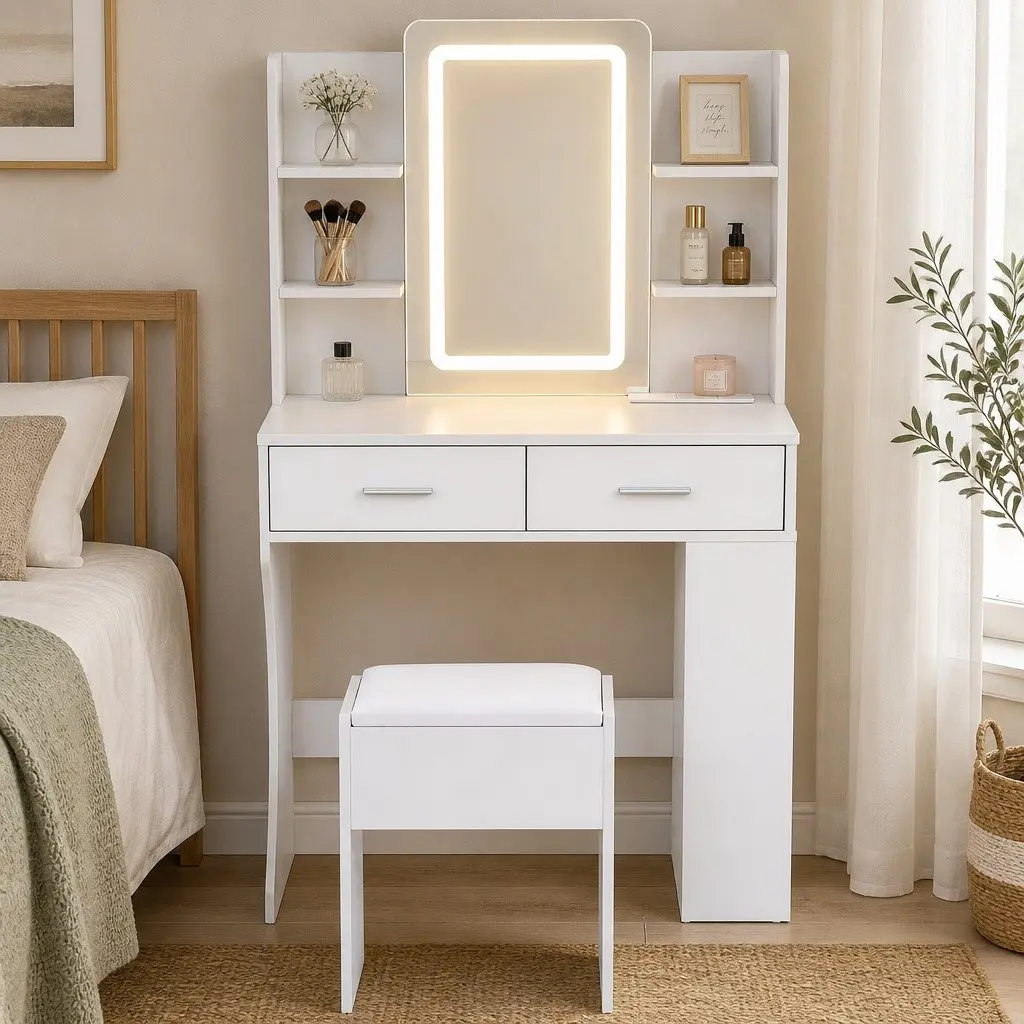 LED Vanity Dressing Table with Makeup Mirror