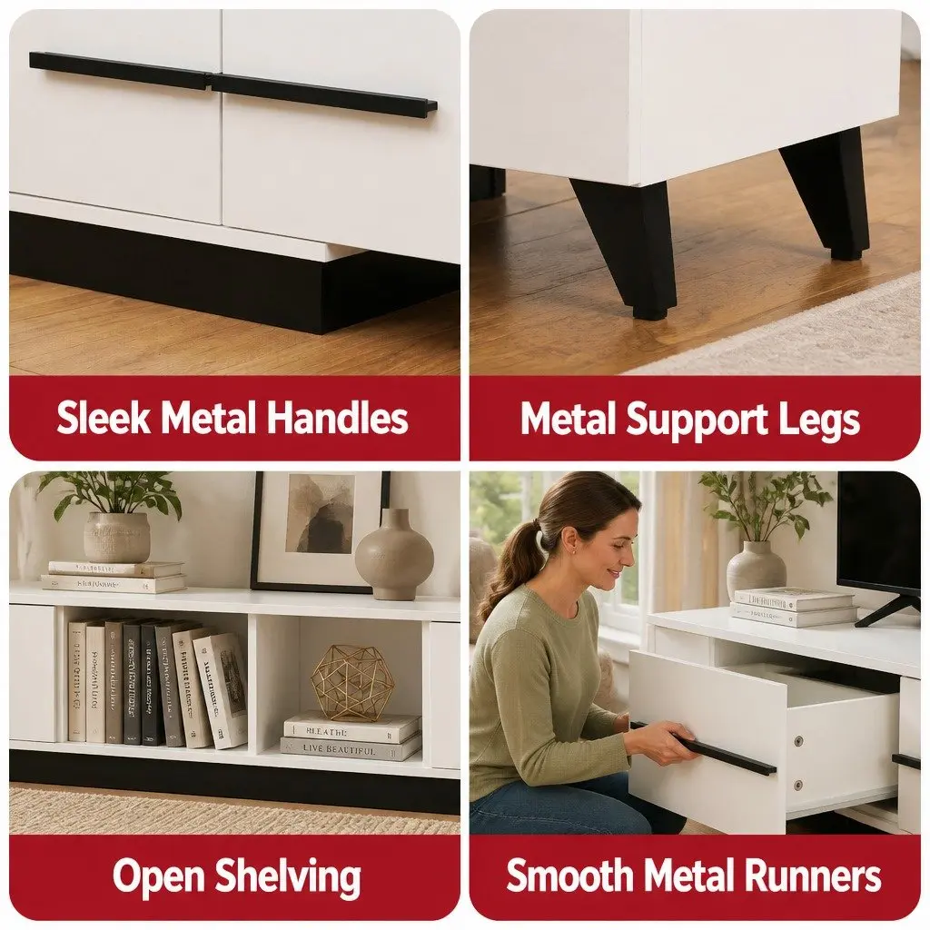 TV Unit E1 Particleboard 190-260cm White