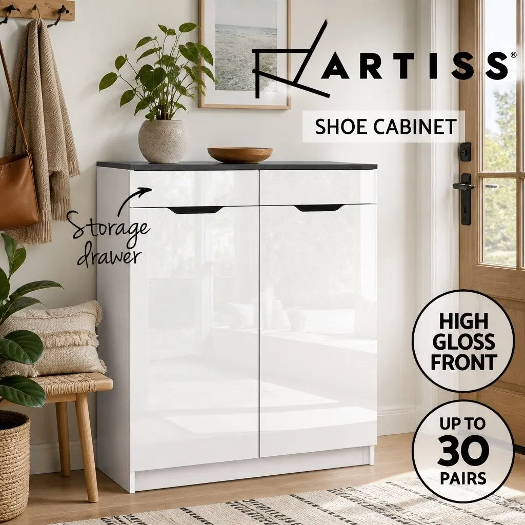 Shoe Rack Cabinet for 30 Pairs with Adjustable Shelves