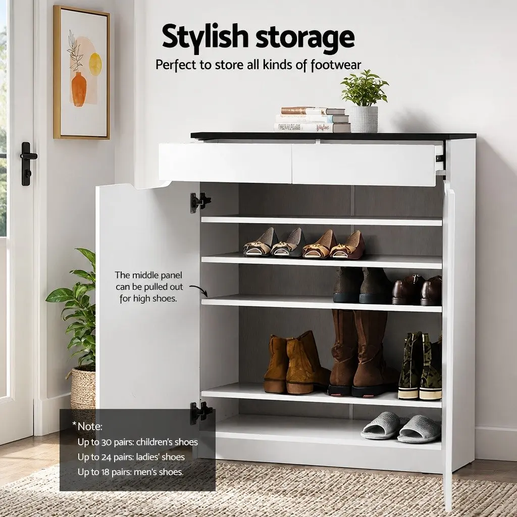 Shoe Rack Cabinet for 30 Pairs with Adjustable Shelves
