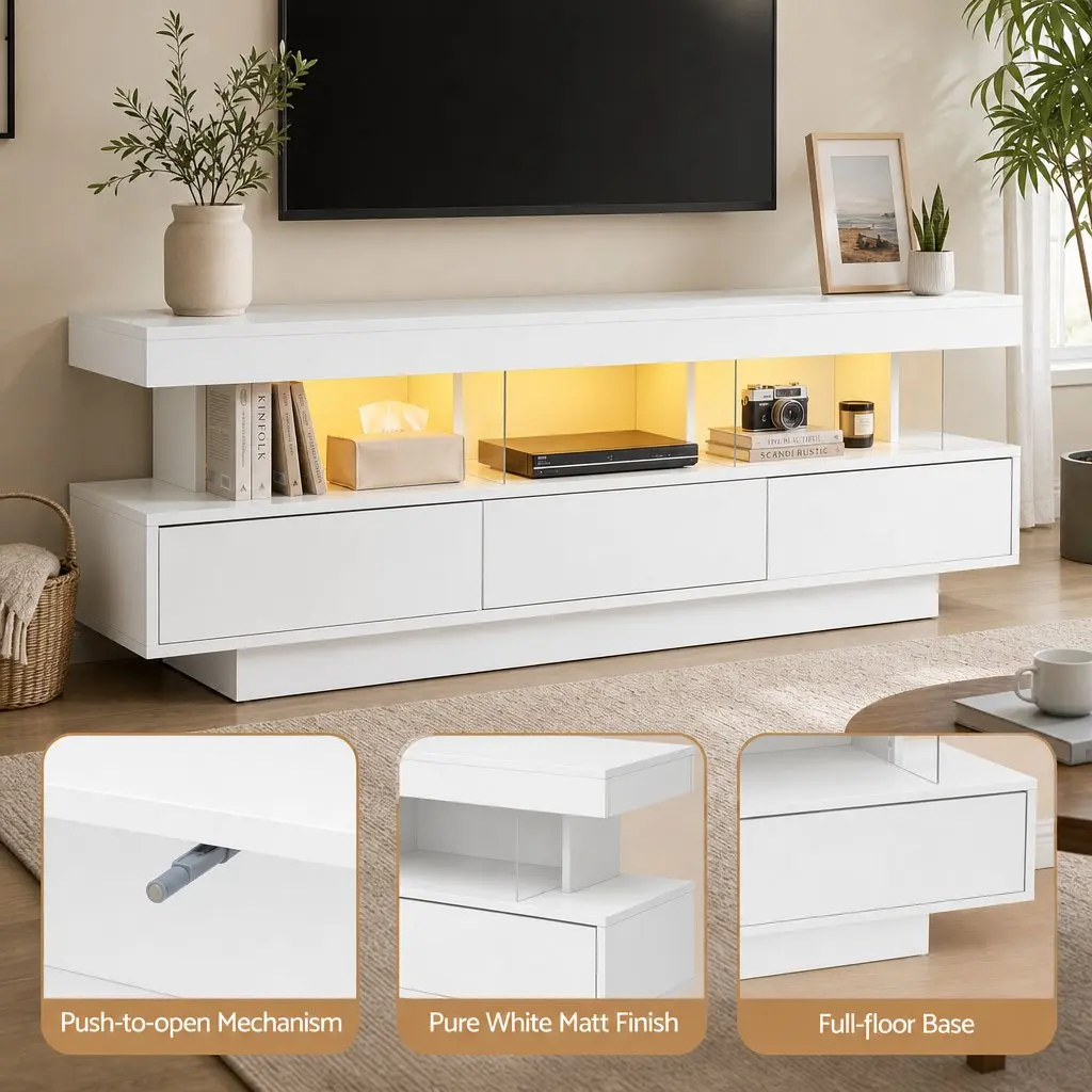 160CM LED Entertainment Unit with RGB Lighting