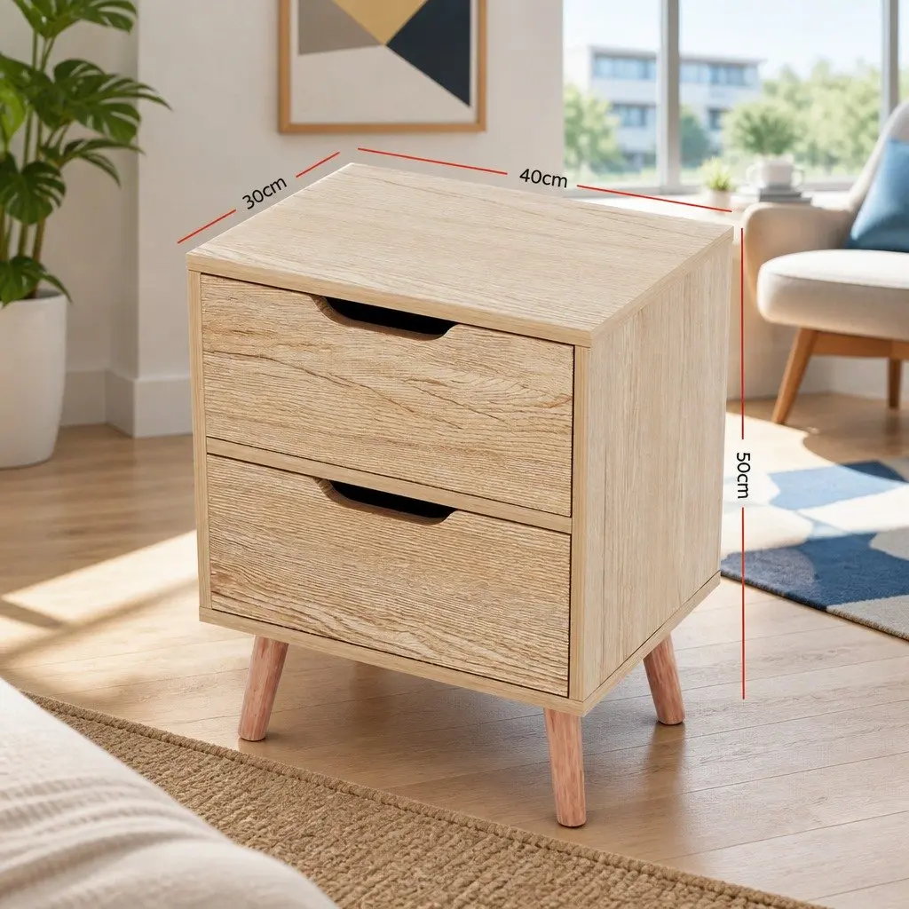 Bedside Table Particle Board 40cm x 30cm x 50cm Black