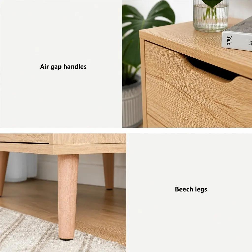 Bedside Table Particle Board 40cm x 30cm x 50cm Black