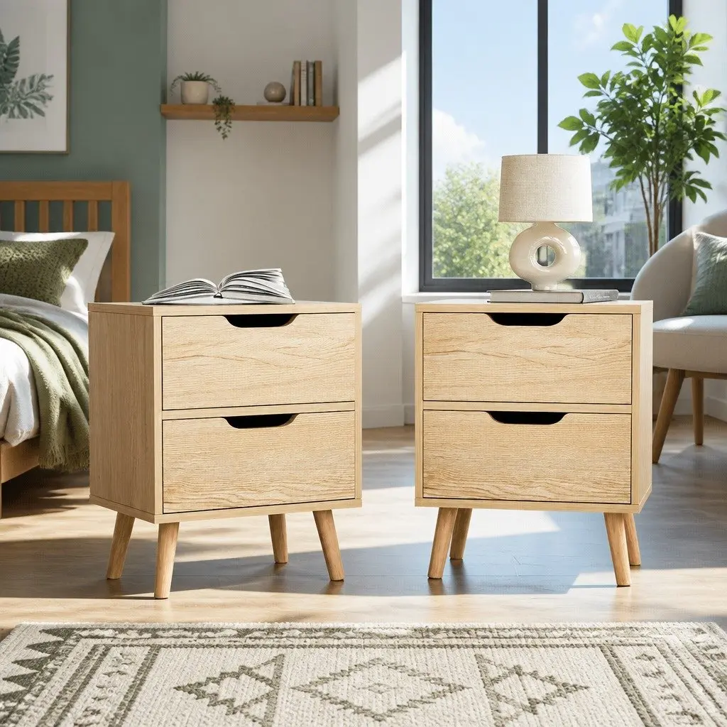 Bedside Table Particle Board 40cm x 30cm x 50cm Black