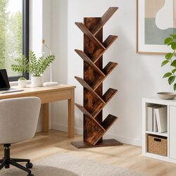 Sturdy 9 Tier Tree Bookshelf for Storage and Display