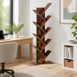 Sturdy 9 Tier Tree Bookshelf for Storage and Display