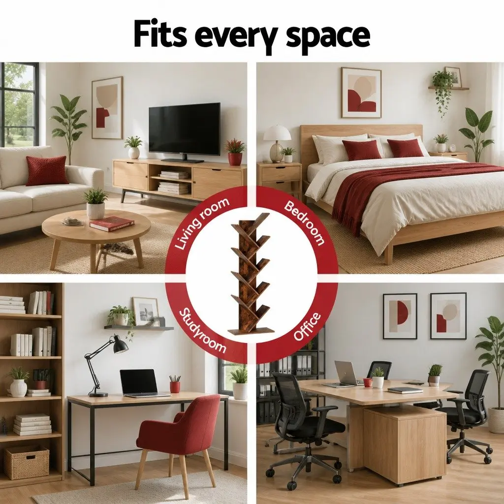 9 Tier Tree Bookshelf for Storage and Display