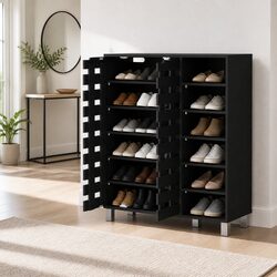 Durable 6-Tier Shoe Storage Cabinet with Adjustable Shelves