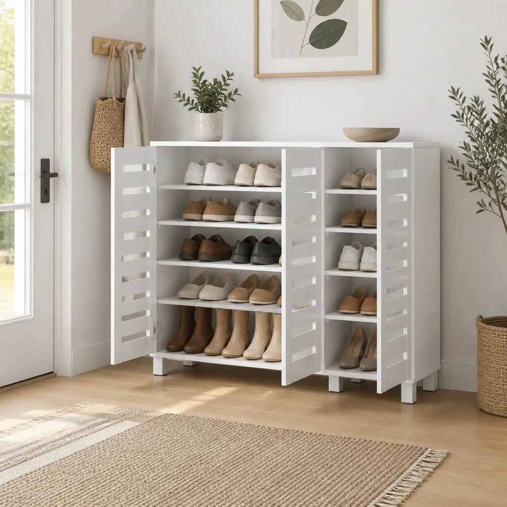 5-Tier Shoe Rack Cabinet with Adjustable Shelves