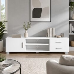 Stylish 120cm White Entertainment Unit for Living Rooms