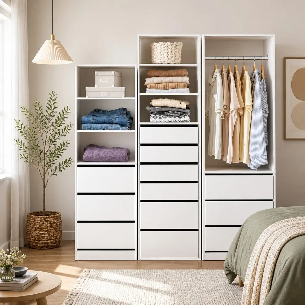 Wardrobe Storage Organizer with 3 Drawers