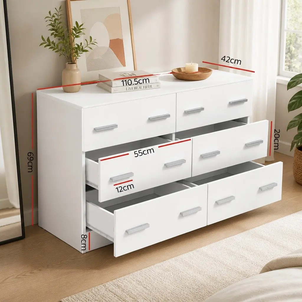 6 Drawer Chest for Bedroom Storage