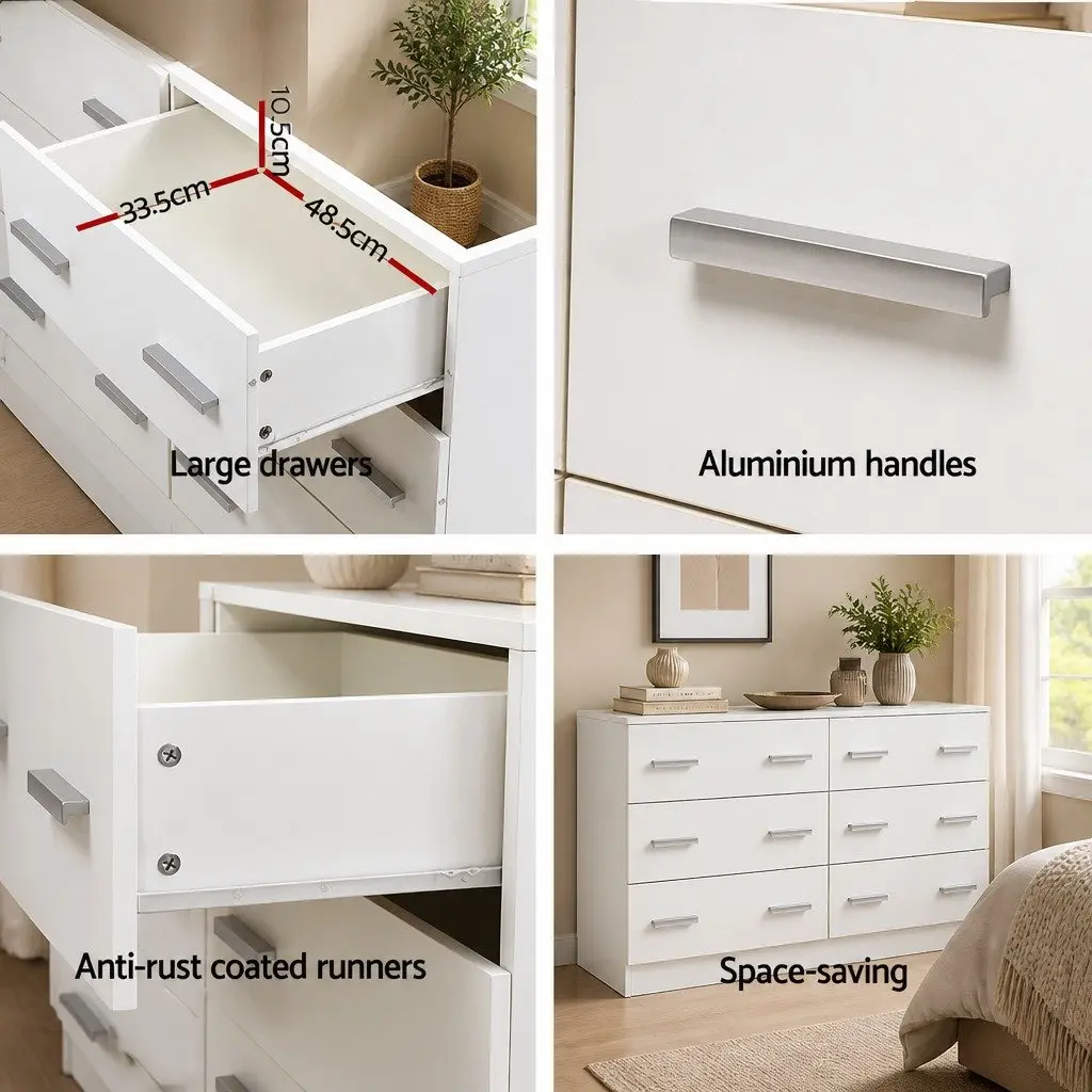 6 Drawer Chest for Bedroom Storage