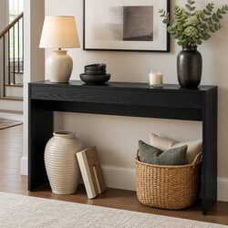 Sturdy Black Console Table with Ample Storage