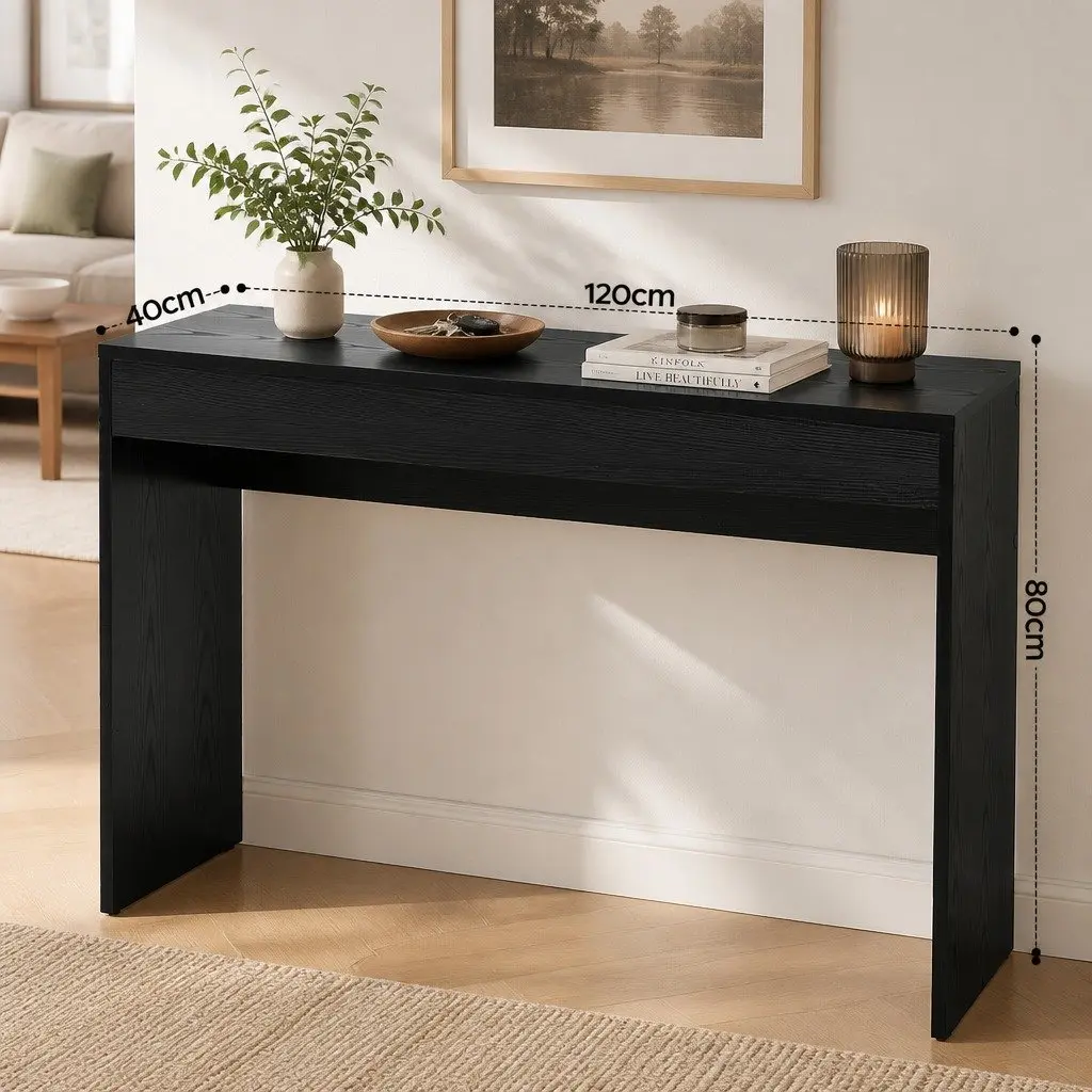 Black Console Table with Ample Storage