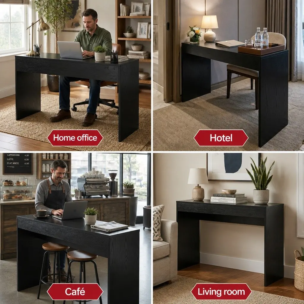 Black Console Table with Ample Storage