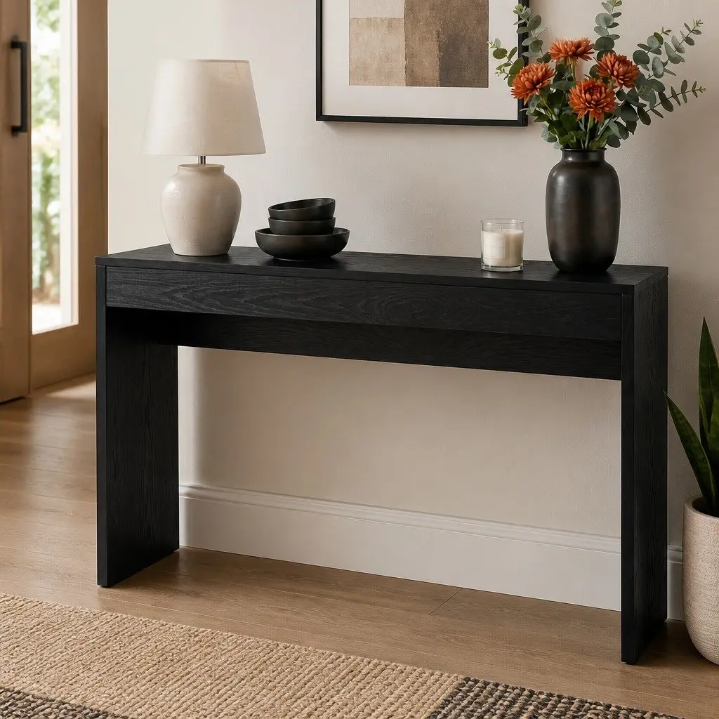 Black Console Table with Ample Storage
