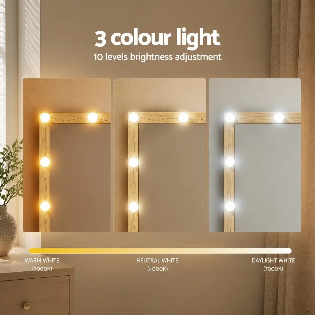 Dressing Table Vanity Desk Set with LED Bulbs
