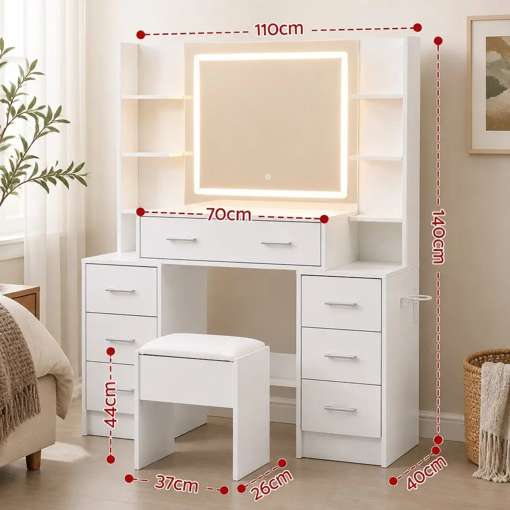 Dressing Table Vanity Set with LED Mirror