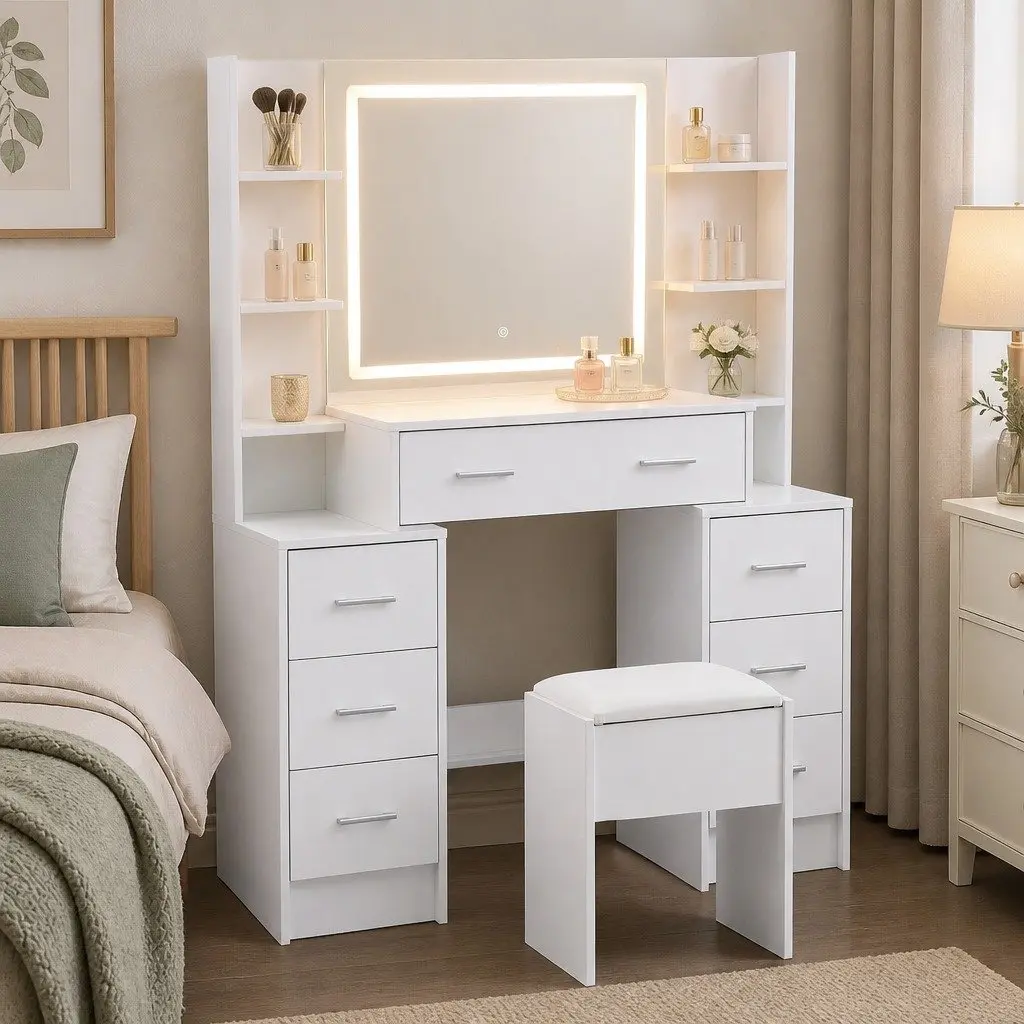 Dressing Table Vanity Set with LED Mirror