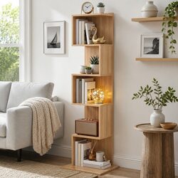 5-Tier S-Shaped Bookshelf with Durable Design