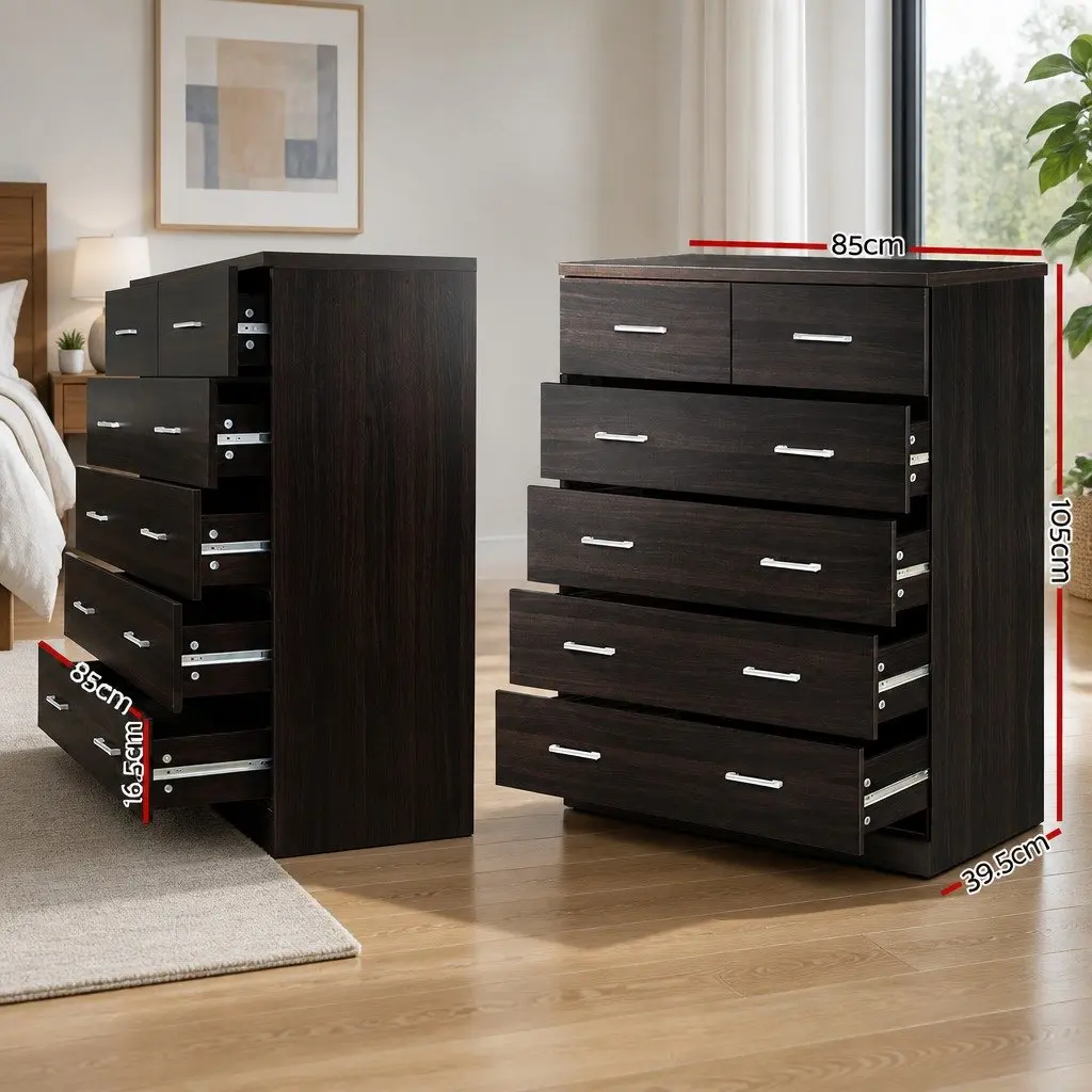 6 Drawer Chest Tallboy for Bedroom Storage