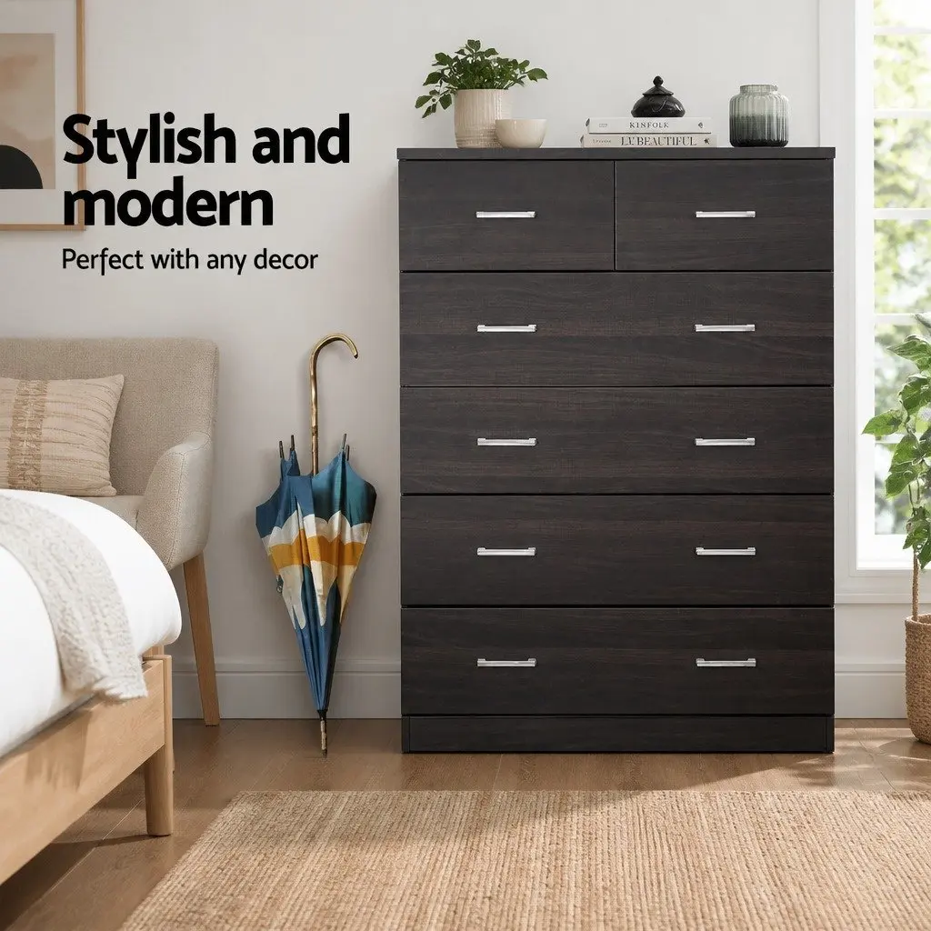 6 Drawer Chest Tallboy for Bedroom Storage