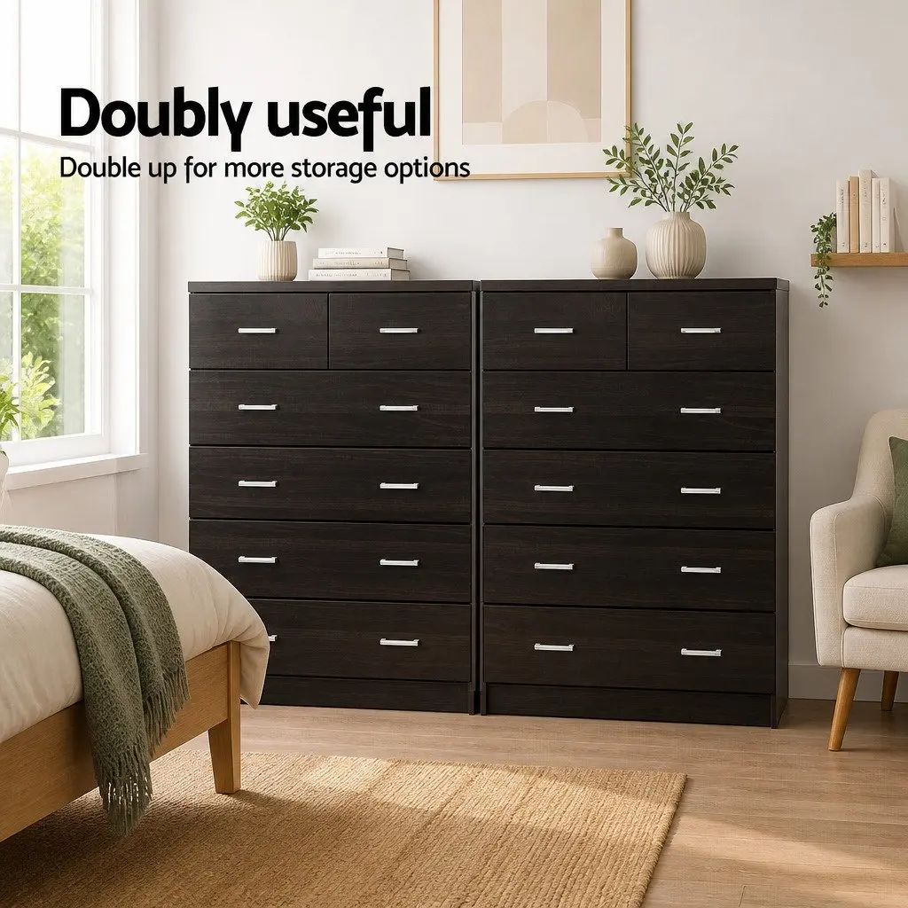 6 Drawer Chest Tallboy for Bedroom Storage
