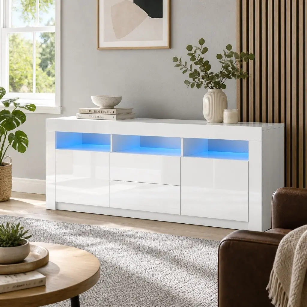 160cm Entertainment Unit with LED Lighting