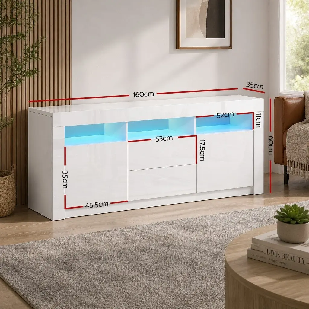 160cm Entertainment Unit with LED Lighting
