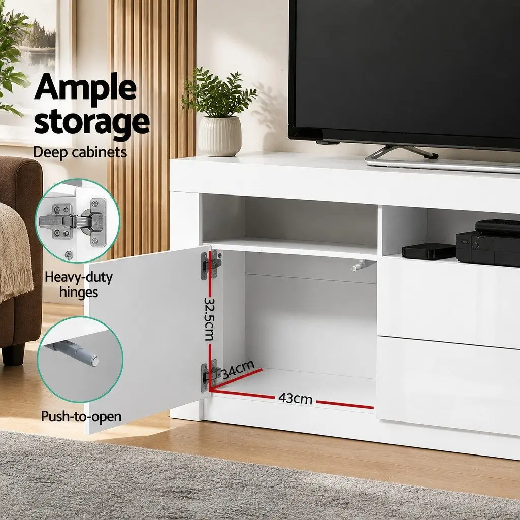 160cm Entertainment Unit with LED Lighting