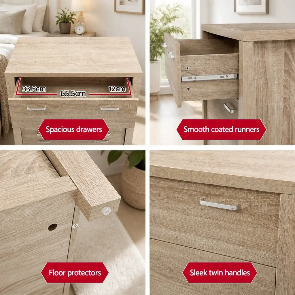 5 Drawer Tallboy Storage Cabinet in Pine