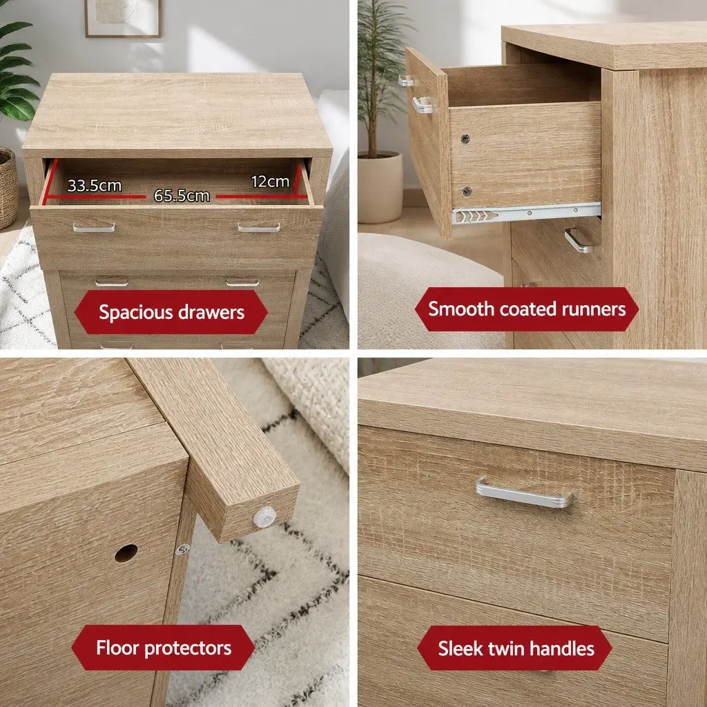 5 Drawer Tallboy Storage Cabinet in Pine