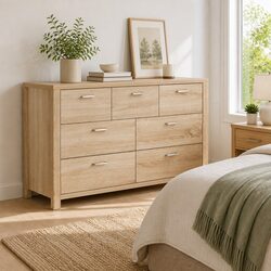 Pine 7 Drawer Chest for Stylish Bedroom Storage