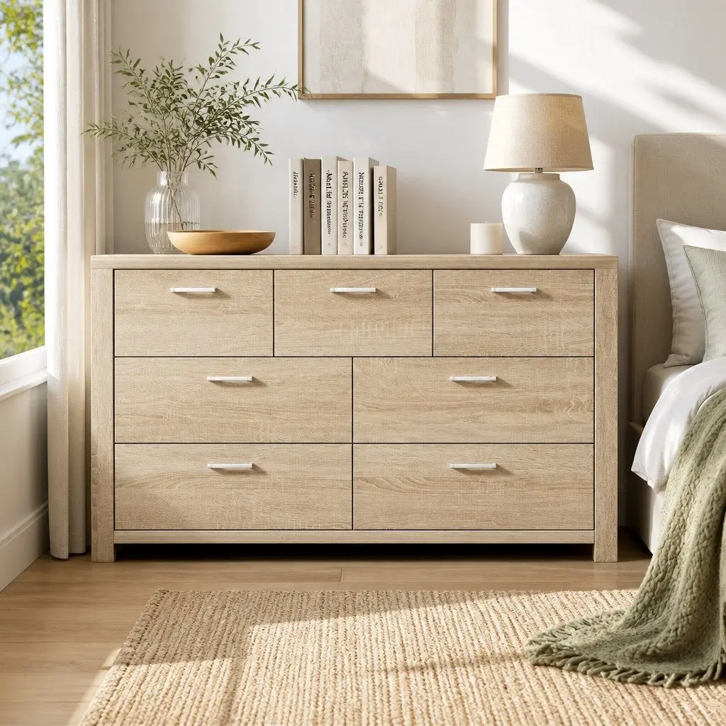 7 Chest of Drawers Tallboy Dresser Bedroom Storage Cabinet with Drawers