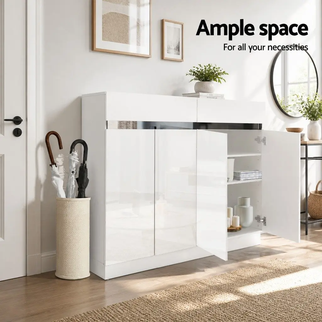 Lydia Adjustable White Shoe Rack Cabinet for 24 Pairs