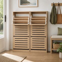 Durable Shoe Cabinet Storage Organiser 2 Piece Set