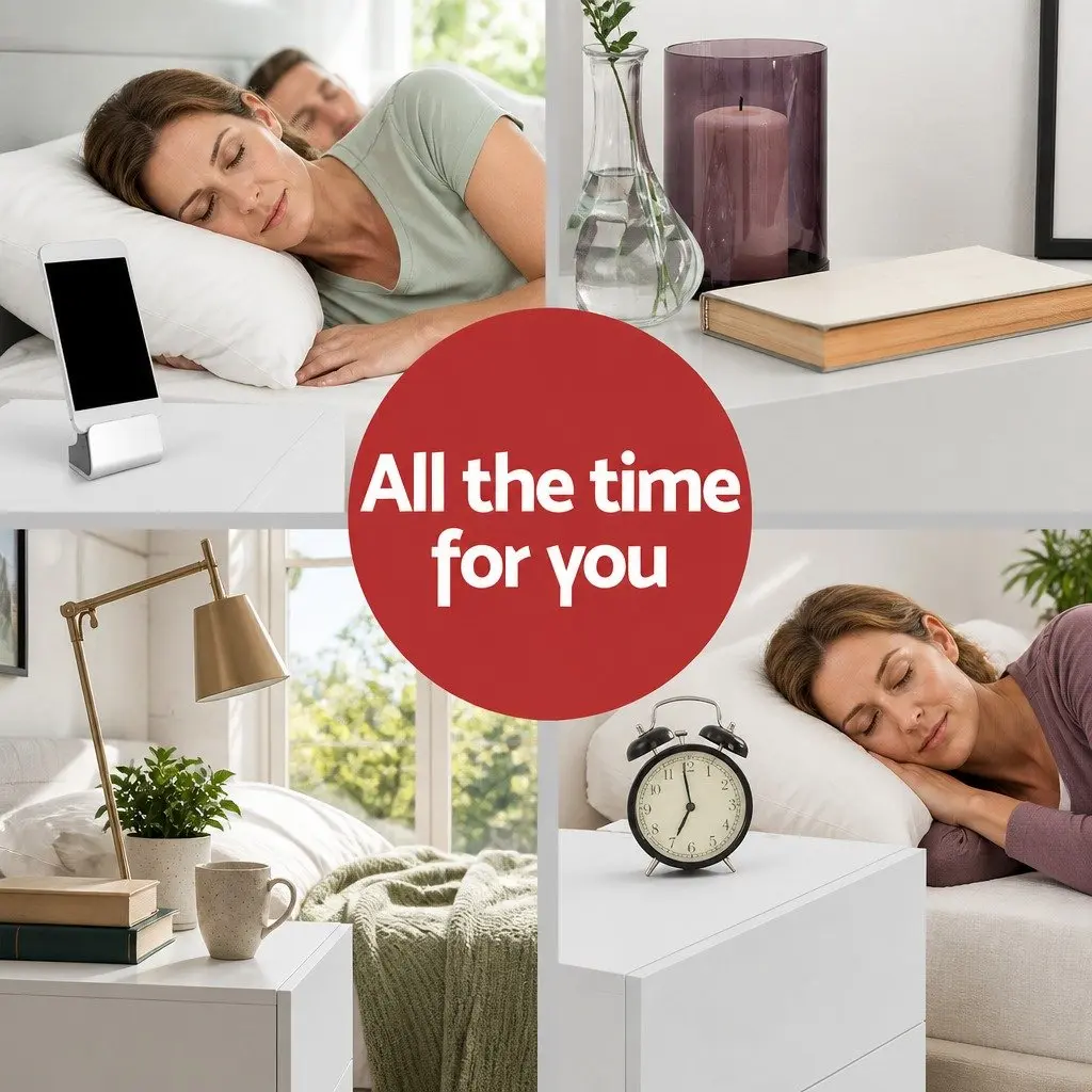 White Bedside Table with Lift-up Storage