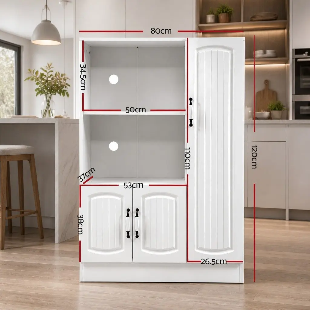 Buffet Sideboard Cabinet with Shelves in White