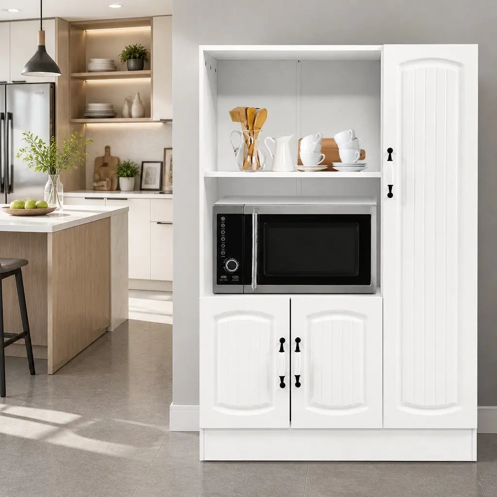 Buffet Sideboard Cabinet with Shelves in White