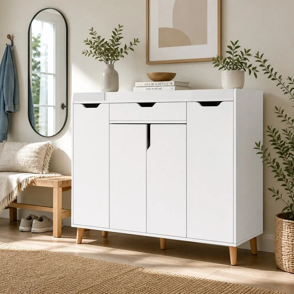 Shoe Rack Cabinet with Adjustable Shelves