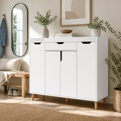 Durable Shoe Rack Cabinet with Adjustable Shelves