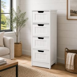 Rustic White 4 Drawer Chest for Stylish Storage